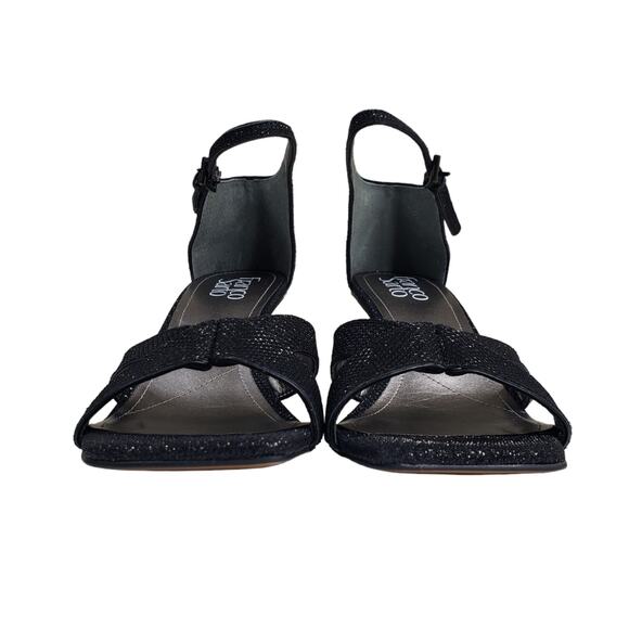 Franco Sarto Womens 8.5 Rania Ankle Strap Leather Sandal in Black NEW - Picture 4 of 10